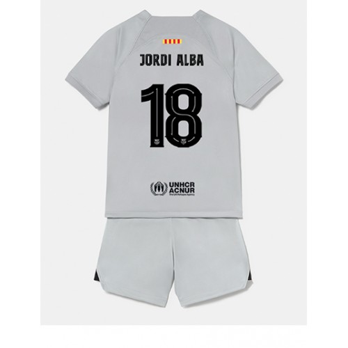 Dres Barcelona Jordi Alba #18 Rezervni za djecu 2022-23 Kratak Rukav (+ kratke hlače)
